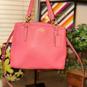 Coach Pink Leather Tote Bag